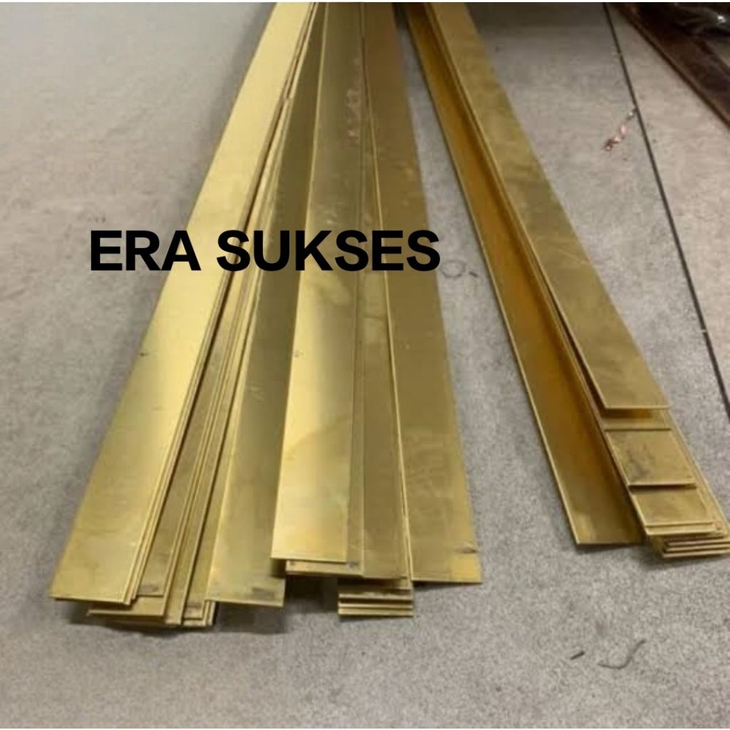 Jual plat strip kuningan asli brass plate tebal 3mm x 2cm x 60cm ...