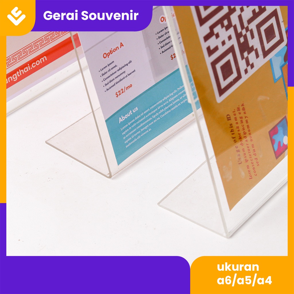 Jual Display Menu Akrilik Letter L Standing Acrilyc Tempat Meja ...
