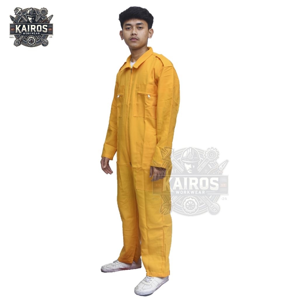Jual WEARPACK MONTIR POLOS LENGAN PANJANG COVERALL KATELPAK KUNING ...