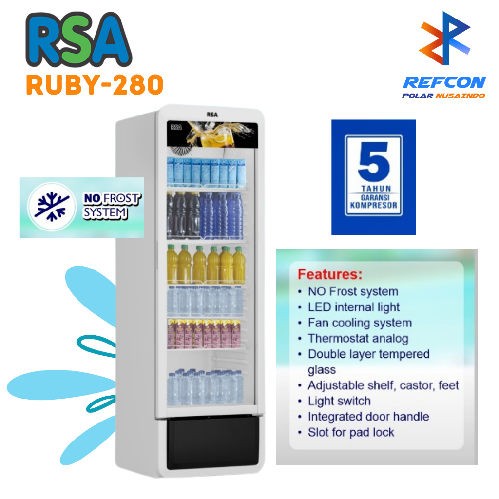 Jual Kulkas Showcase RSA RUBY280 / RUBY-280 | Display Cooler 1 Pintu ...