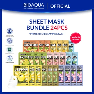BIOAQUA Sheet Mask Paket Brightening Moisturizing Skin Care Hydrating Essence Face Mask Anti aging Masker Wajah Glowing Bpom