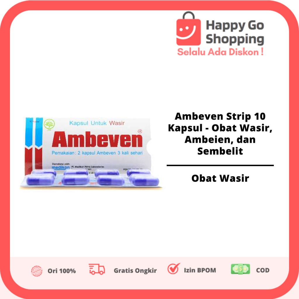 Ambeven Strip 10 Kapsul - Obat Wasir, Ambeien, dan Sembelit