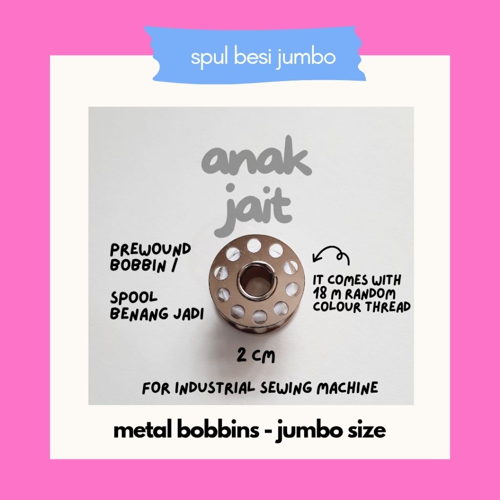 Jual Spool Besi Ukuran Jumbo / Spool Besi Mesin Jahit Industri / Bobbin ...