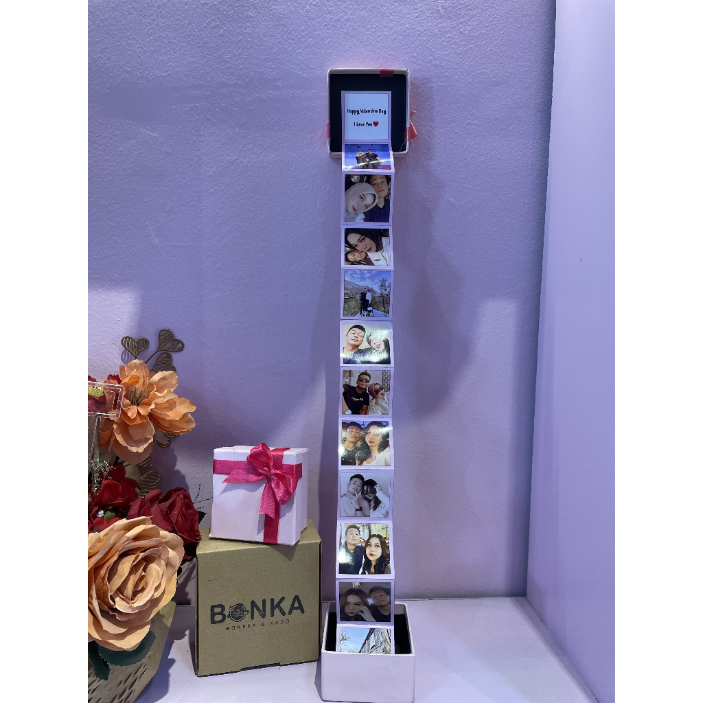 Jual Memory Box Warna Hitam Custom 8 Foto Hadiah Anniversary Ulang ...