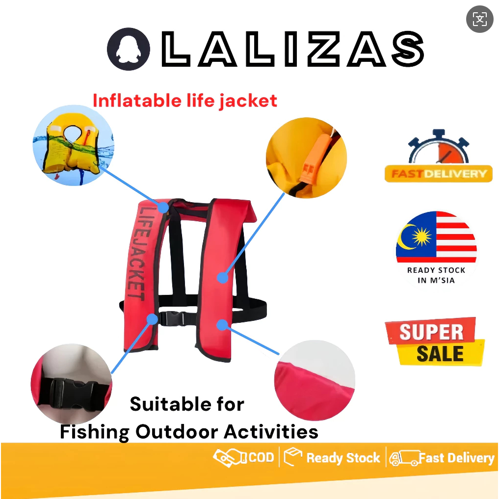 Jual [COD] Fully inflatable life jacket portable ultra-thin hanging ...