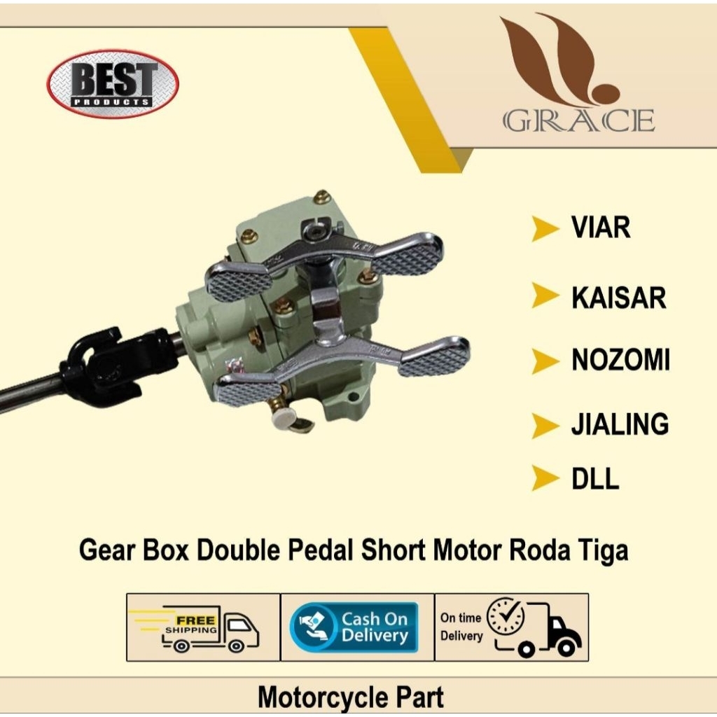 Jual Gear Box Double Pedal Short (110b) Sparepart Roda Tiga | Shopee ...