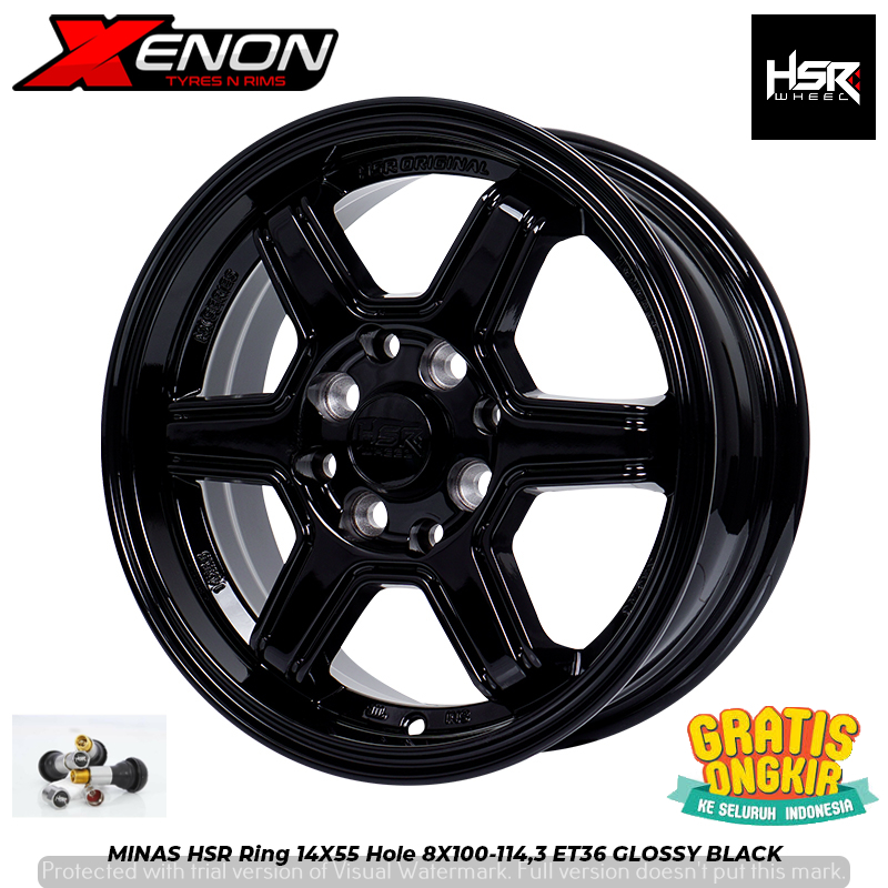 Jual Velg Racing R14 HSR Minas Te37 Palang 6 Pcd 4x100 4x114,3 Ring 14 ...
