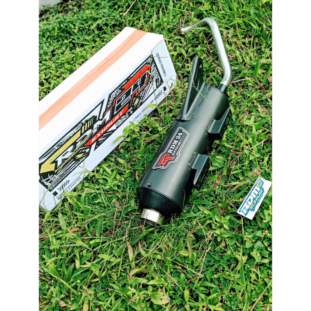 Jual kenalpot setandar Racing original RDM 24 Exhaust black coting bas ...
