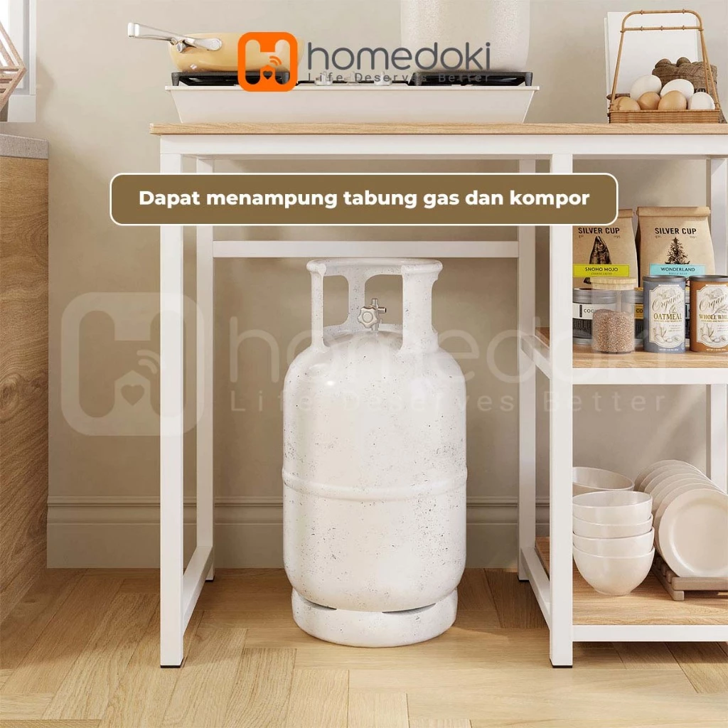 Homedoki Rak Susun Serbaguna/Meja Kompor/Rak Piring /Lemari Piring/Rak Oven Microwave/Meja Serbaguna Multifungsi Dapur - foto 1