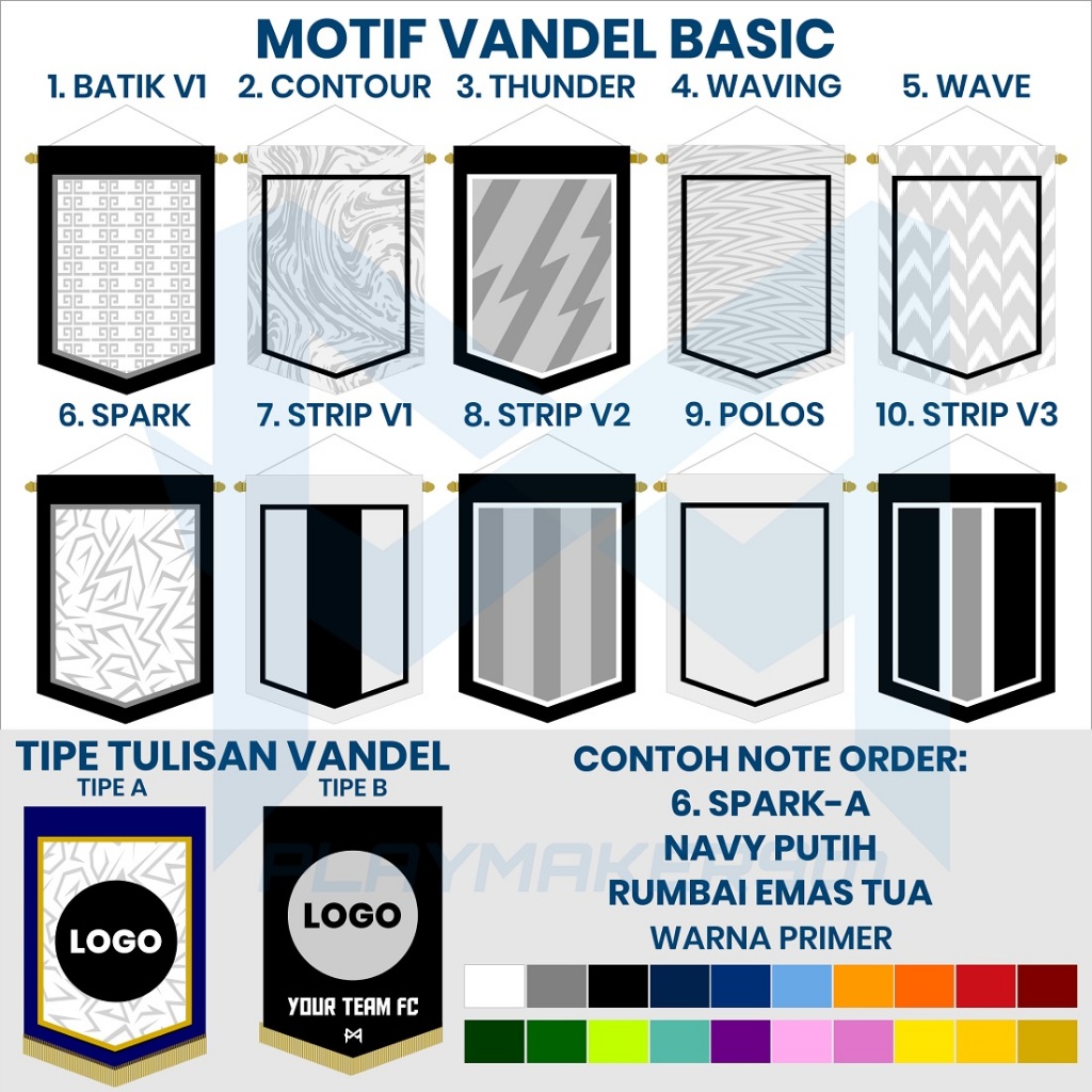 Jual Bendera Vandel Custom Pennant Sepakbola Futsal Kain Premium Basic ...