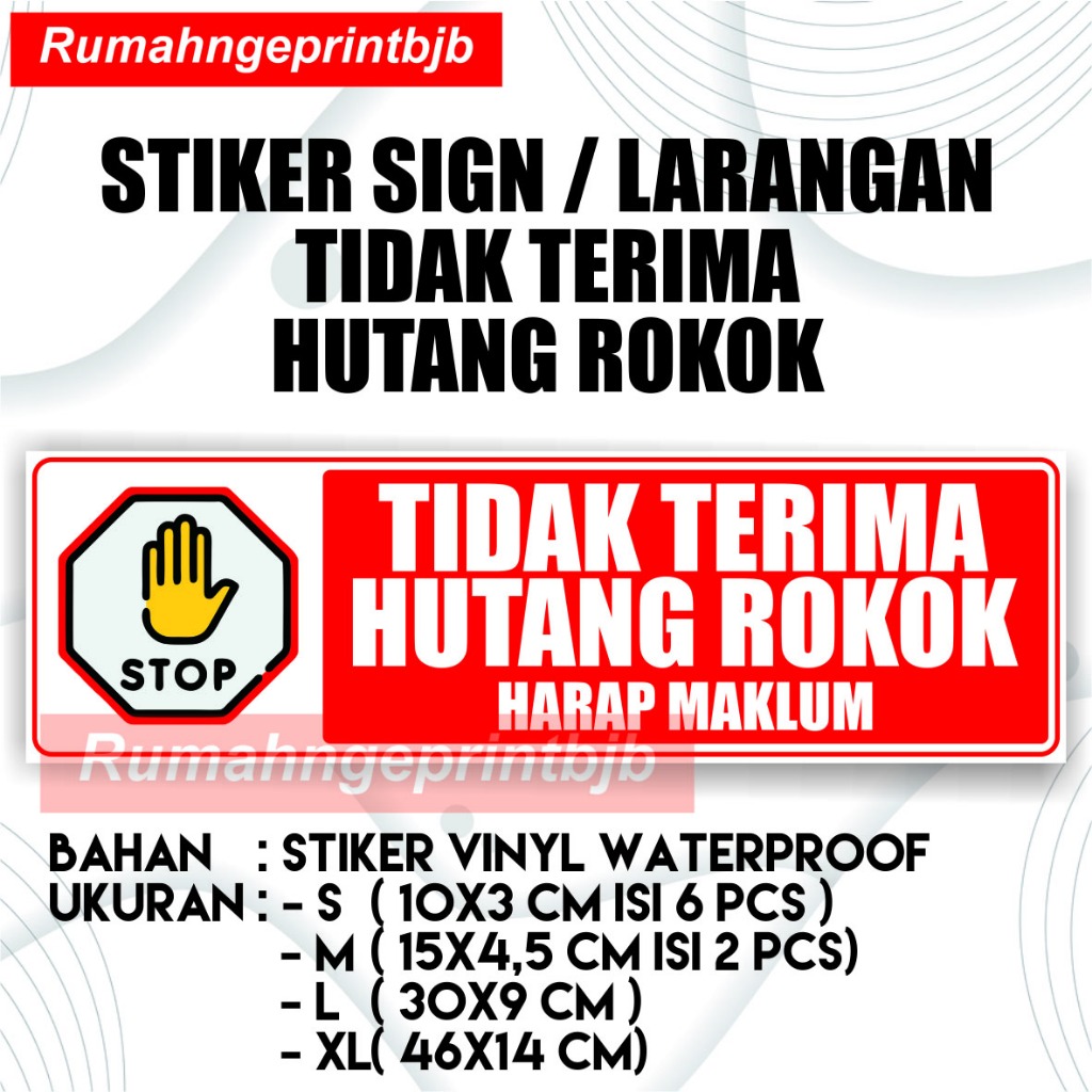 Jual STIKER WATERPROOF ANTI AIR SIGN / LARANGAN STOP TIDAK TERIMA ...