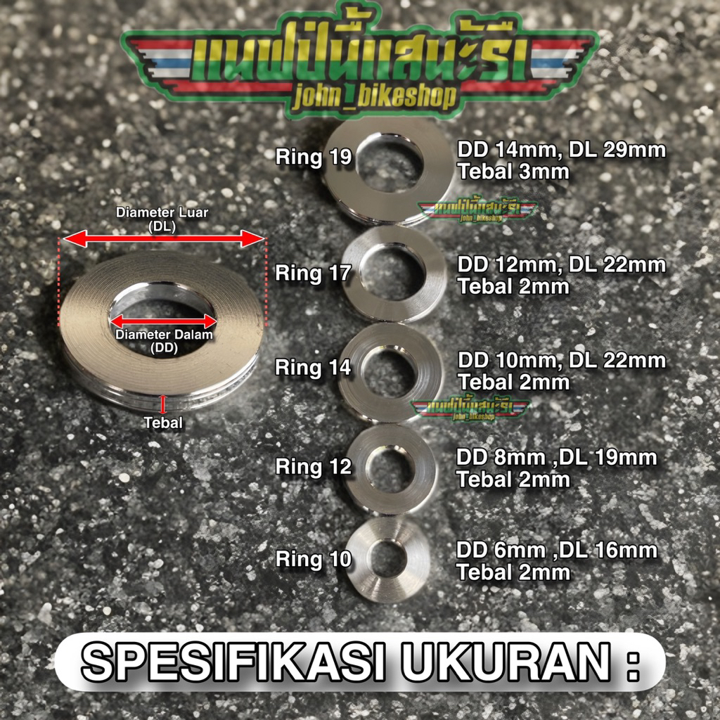 Jual (HARGA SATUAN) Ring 8 10 12 14 17 19 M5 M6 M8 M10 M12 M14 Probolt ...