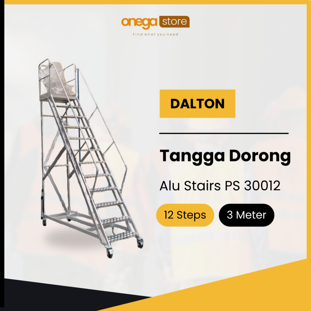 Product image Dalton Tangga Dorong Gudang Aluminium Roda Rolling Pabrik Supermarket Multifungsi 1 2 3 Meter 3 Meter