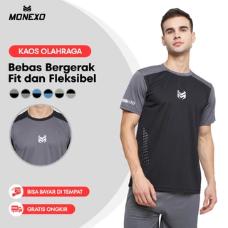 Monexo - Kaos Olahraga Pria Lari Running Gym Fitness Sepeda Senam Quick Dry Fit Active Pria MLN03