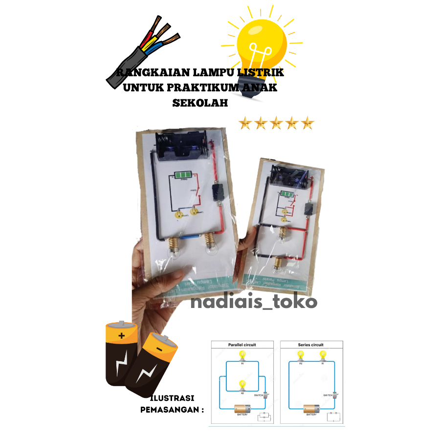 Jual Rangkaian Lampu Listrik Untuk pratikum anak Sekolah / Simulator ...