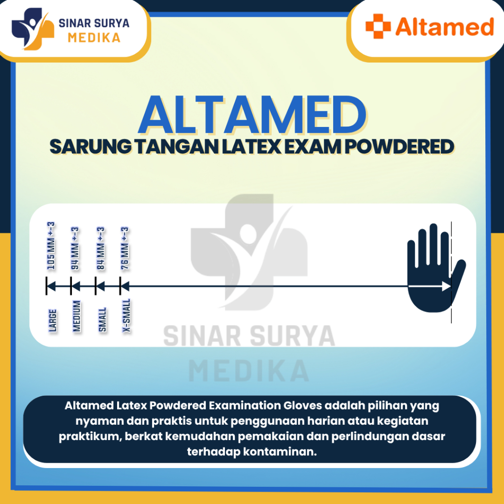 Jual Sarung Tangan Latex Altamed / Altamed Latex Glove isi 100's ...