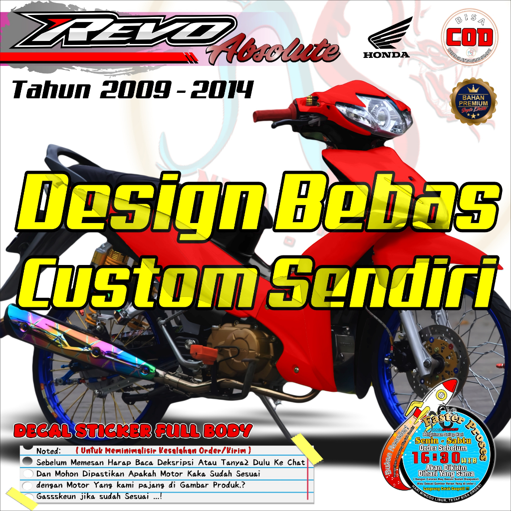 Jual Bisa COD Decal Sticker Full Body Honda ABSOLUTE 2009-2014 VARIASI ...