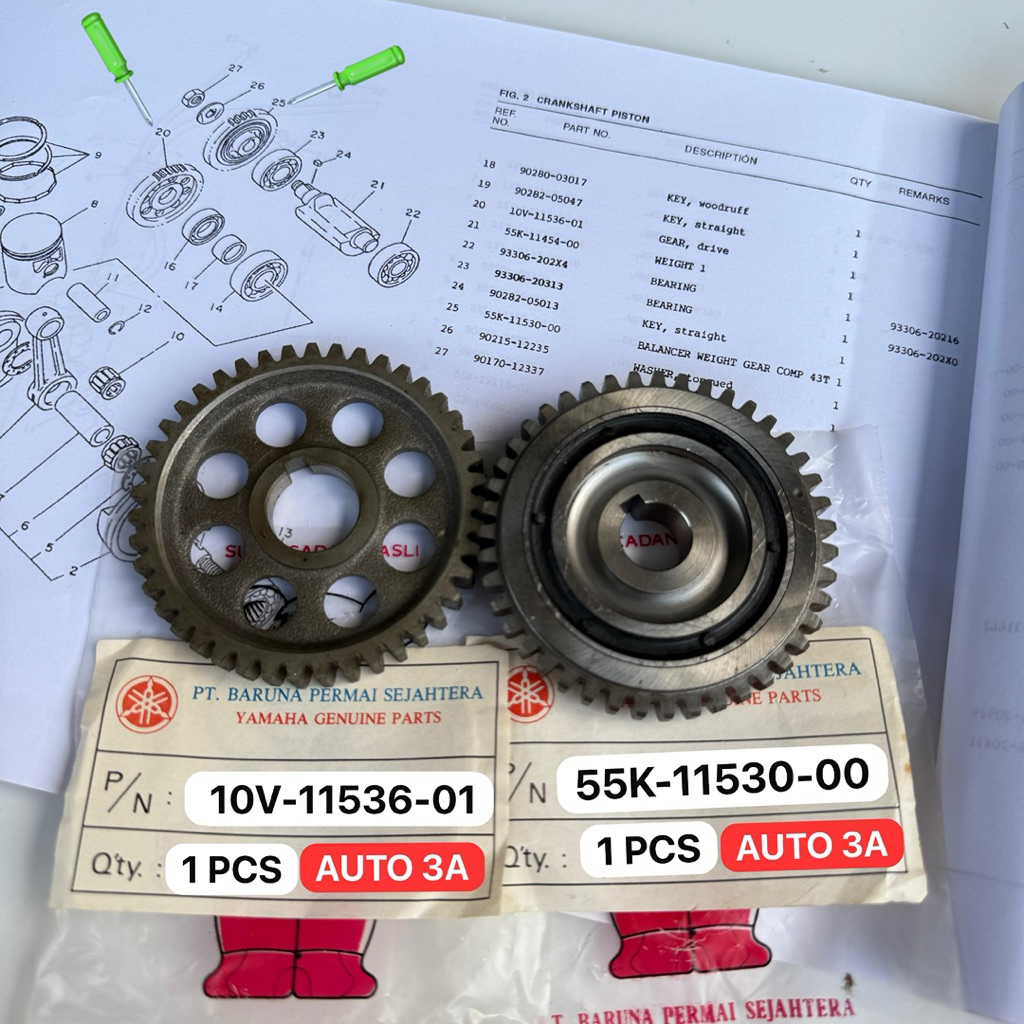 Jual GEAR DRIVE, GEAR BALANCER YAMAHA RXZ RZR ORIGINAL 10V-11536-01 ...
