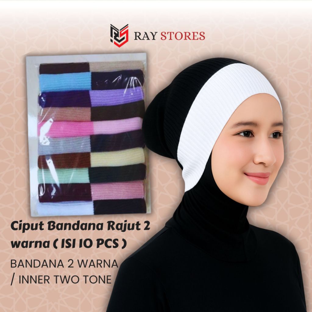 Jual Ciput Bandana Rajut 2 Warna ( ISI 10 PCS ) | Shopee Indonesia