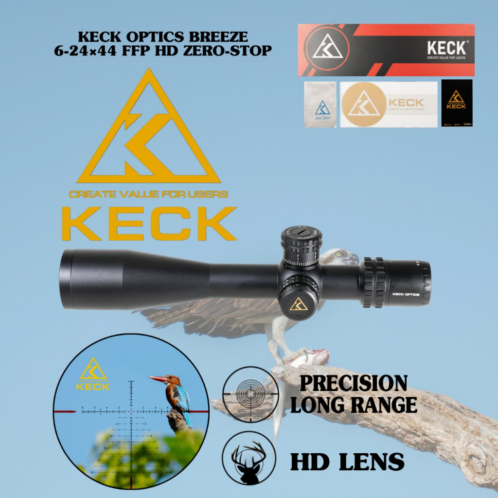 Jual KECK OPTICS BREEZE 6-24X44 FFP HD ZERO-STOP COMPACT SCOPE NEW ...