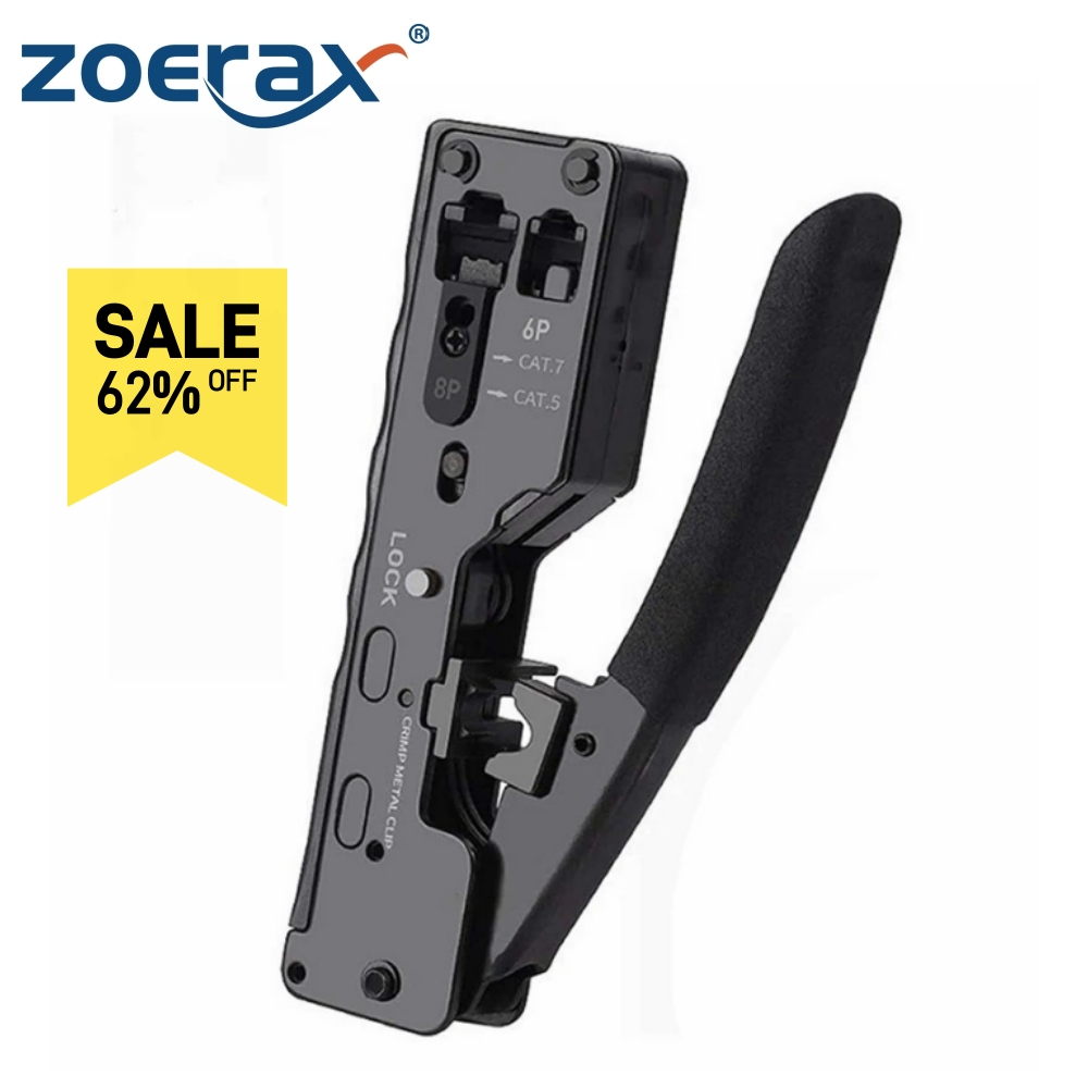 Jual ZoeRax RJ45 Crimp Tool Network Wire Crimping Tool Cutter for Cat7 ...