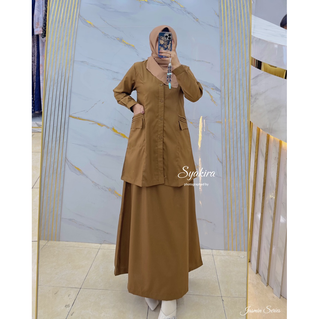 Jual Ss syakira SET ROK STELAN ROK PEMDA TOYOBO JASMIN Khaki tua Muda ...