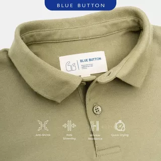BLUEBUTTON Polo Shirt Hijau Olive Green
