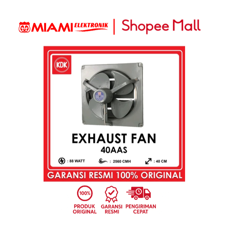 Jual KDK Exhaust Fan Dinding 16 inch 40AAS Kipas Angin Hisap Wall Low ...