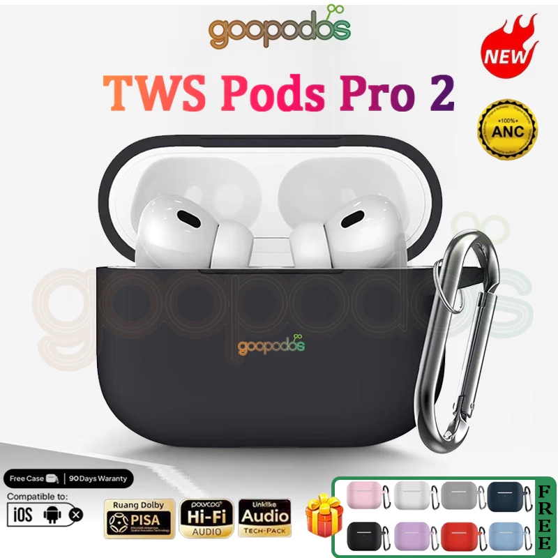 Goopodos TWS ANC Pods Pro Pods Gen4 Earphone bluetooth headset iP Free  Premium Silicone Softcase with Hook for Pods Gen Pods Pods iPhone Pods 