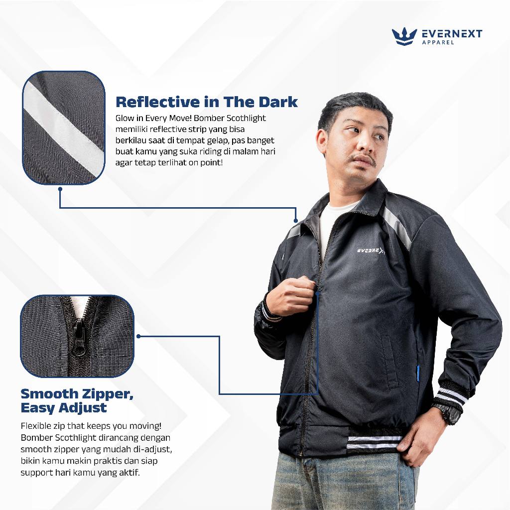 Jual Evernext Apparel - Jaket Pria Anti Air Bomber Scotlight Pria ...