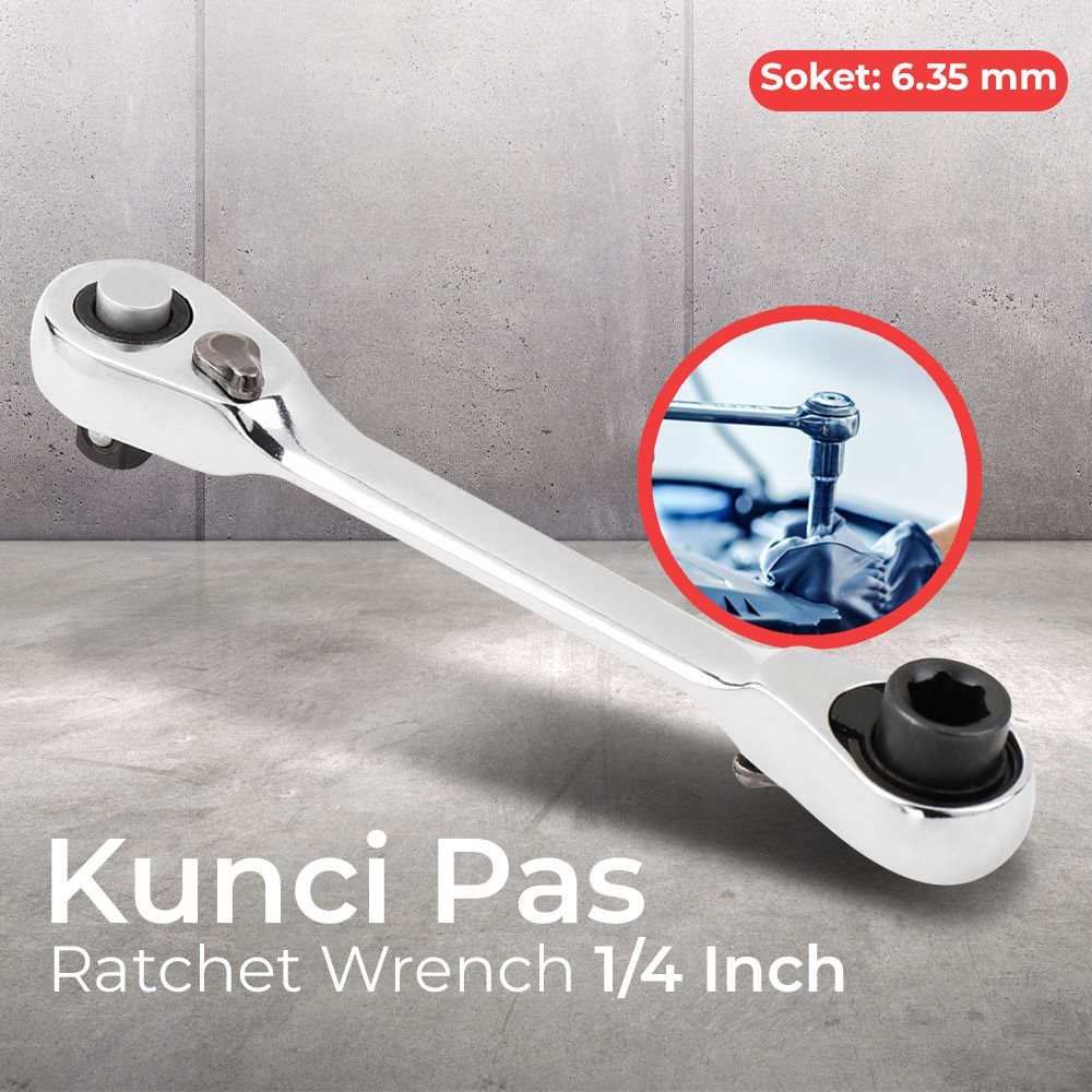 Jual Ratchet handle 1/4'' gagang sok retchet socket handel sok 6,35mm ...