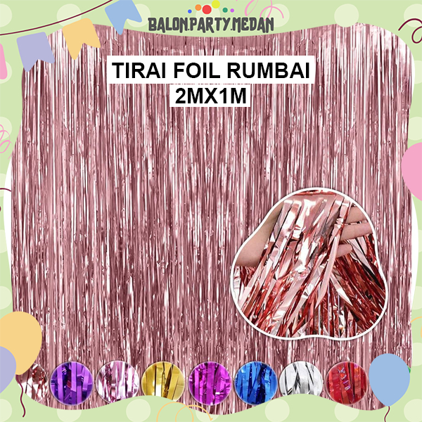 Jual Tirai Foil Rumbai Dekorasi Foil Curtain Backdrop Acara Pesta ...