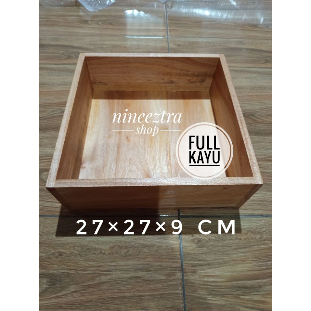 Jual Box Kayu Mahoni 27×27×9 cm Full Kayu Wooden Storage Box Mahogany ...
