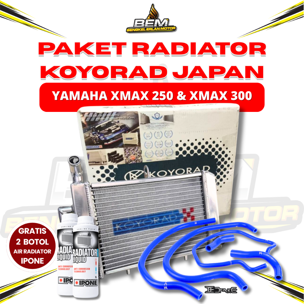 Jual Paket Radiator Koyorad XMAX Old/New Connected + Selang Radiator ...