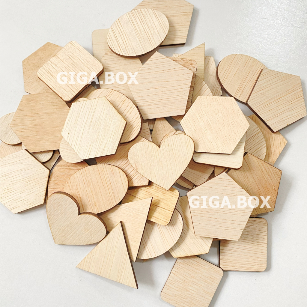 Mainan edukasi Bentuk Bahan kayu ukuran 5 cm Mainan Edukasi Potongan kayu Bahan Craft Kerajinan Kayu