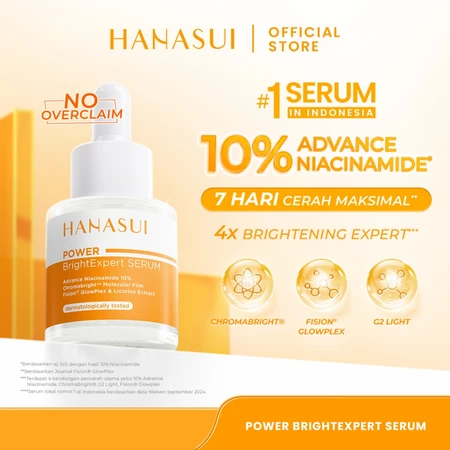 HANASUI Power Bright Expert Serum 20ml Real 10% Advance Niacinamide Vit E Mencerahkan Memudarkan Noda Hitam