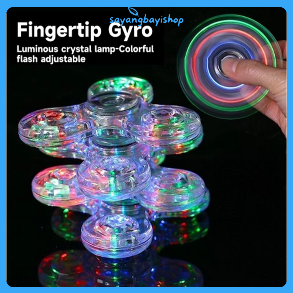 Jual [COD]LED Warna Transparan Fidget Spinner Led Rainbow Mainan Anak ...