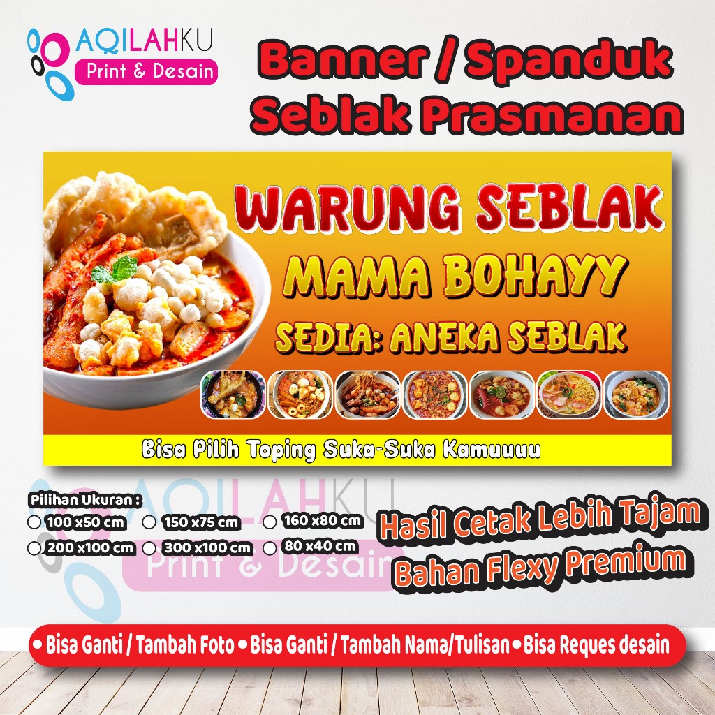 Jual Cetak Spanduk Banner Seblak Prasmanan bisa custom | Shopee Indonesia