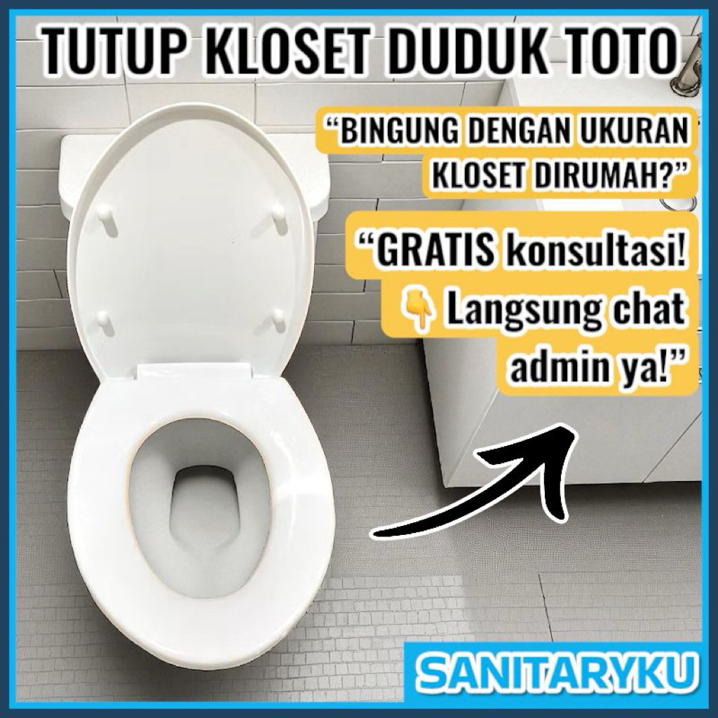 KOMPLIT 1 SET + ENGSEL KLOSET TOTO tutup closet duduk toto tutup kloset duduk universal eco flush penutup kloset duduk toto