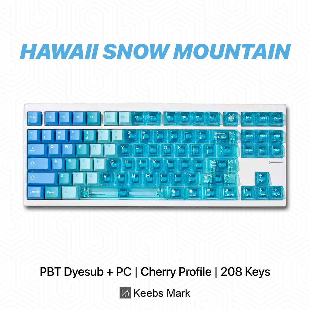 Jual Hawaii Snow Mountain Keycaps PBT Dyesub + PC 208 Keys Cherry ...