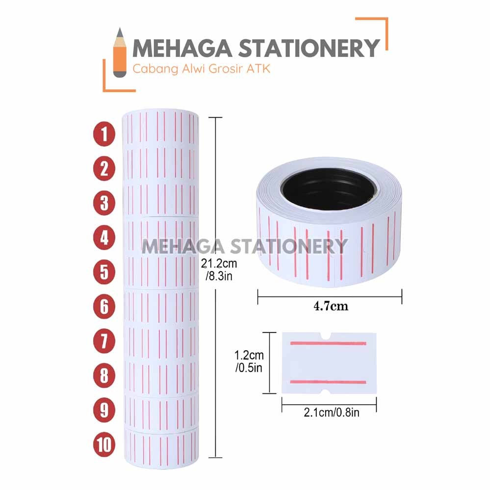 Jual Kertas Label Harga / Price Label Line Putih Combo | 1 Roll ...