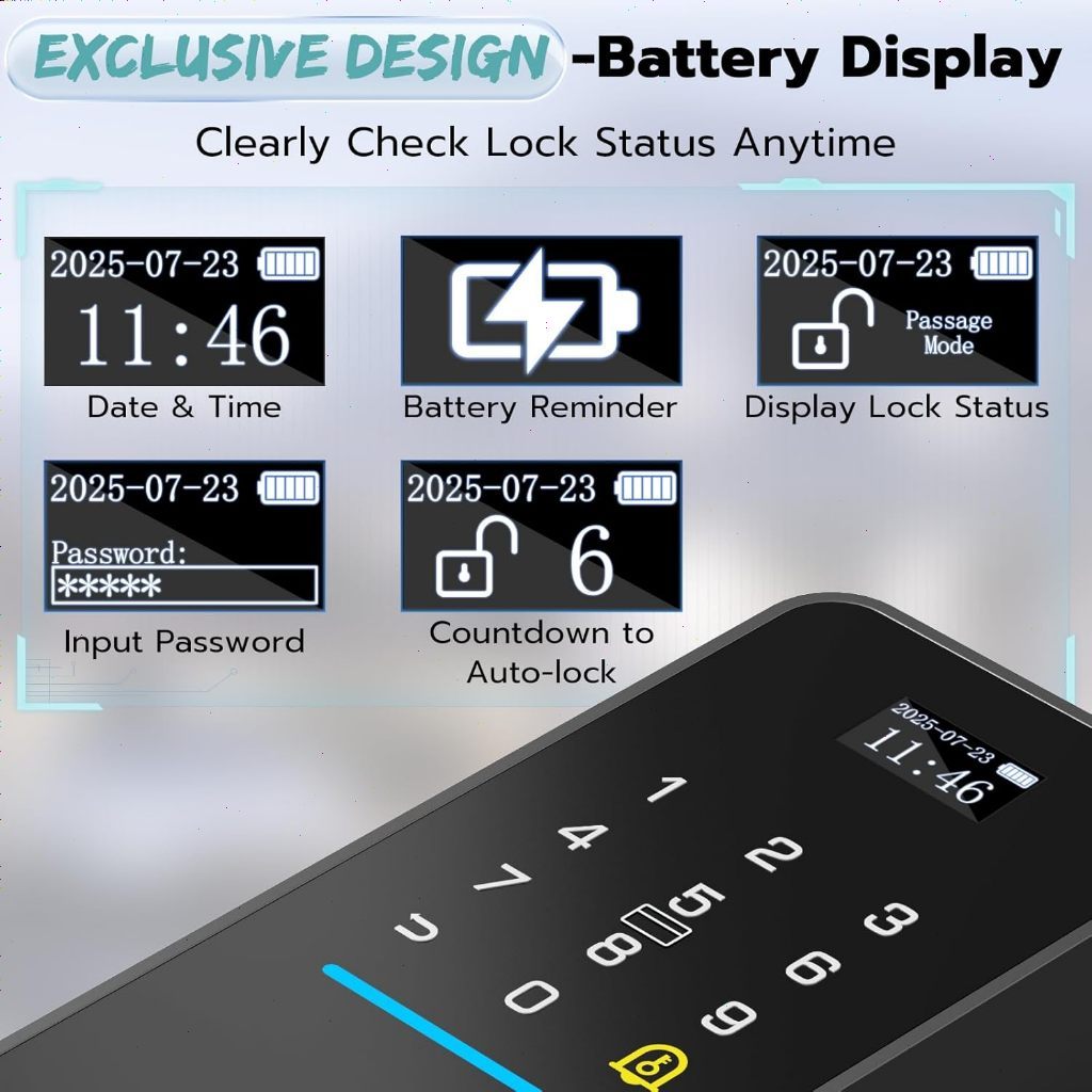 Jual Smart Deadbolt Lock with Auto Lock Sensor, Fingerprint Keyless ...