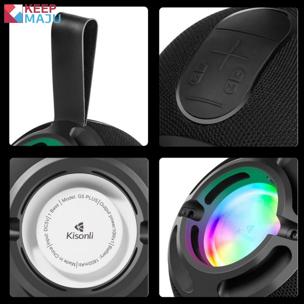 Jual Speaker Bluetooth Kisonli Plus TWS Stereo Bass Lampu RGB Penuh ...