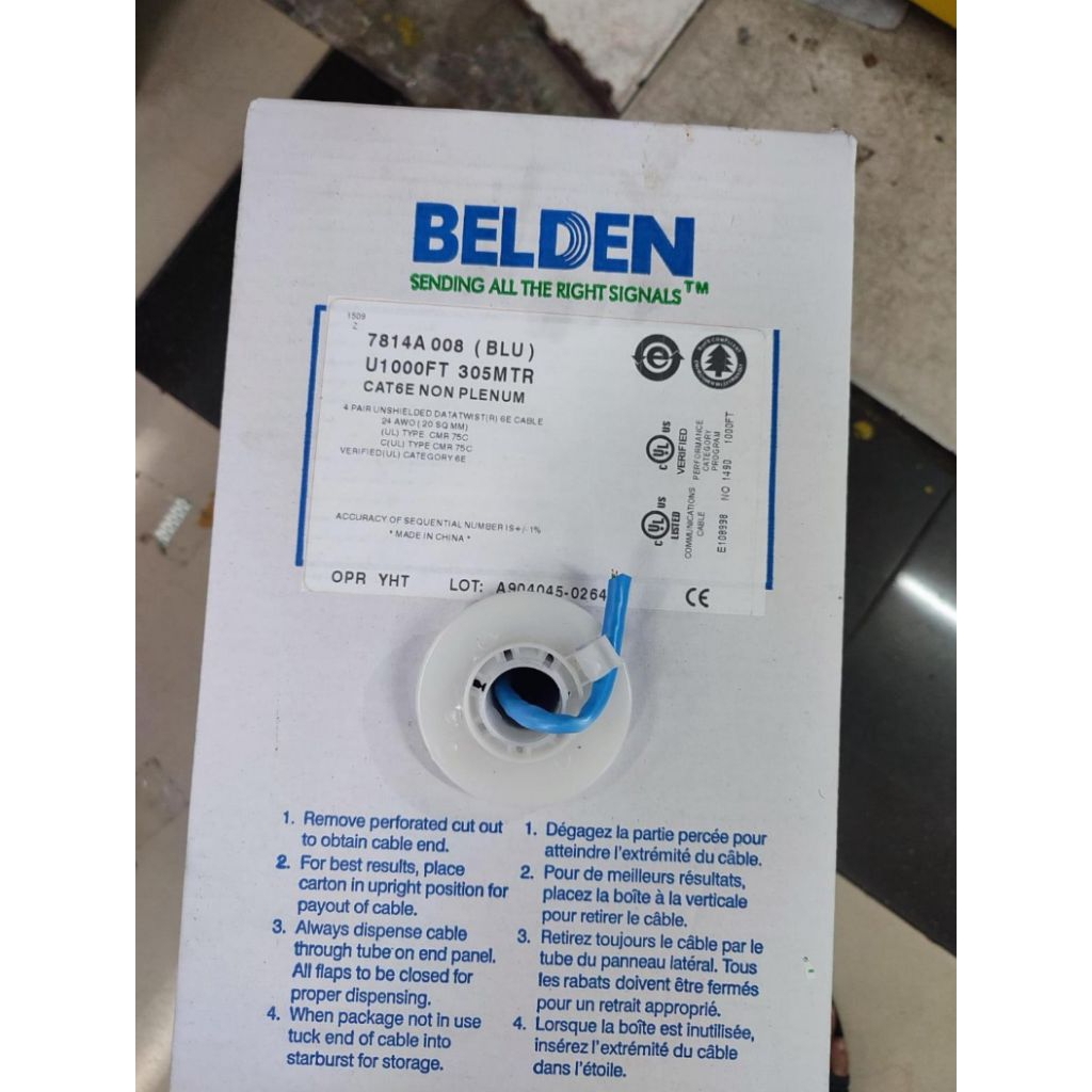 Jual BELDEN 7814A Cable UPT RJ45 Kabel LAN Cat6e 305Meter | Shopee ...