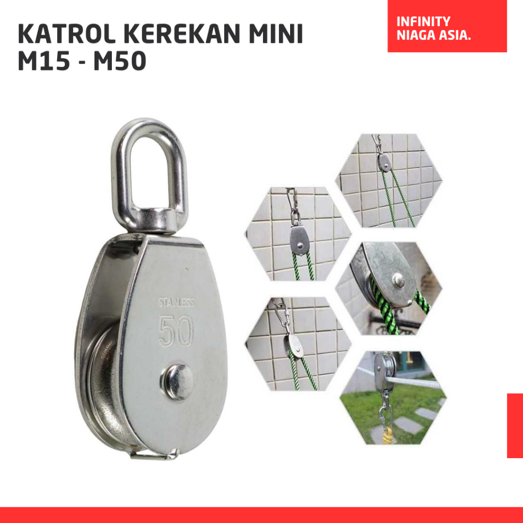 Jual INADS Katrol Kerekan M15 M20 M25 M32 M50 / Mini Serbaguna Swivel ...