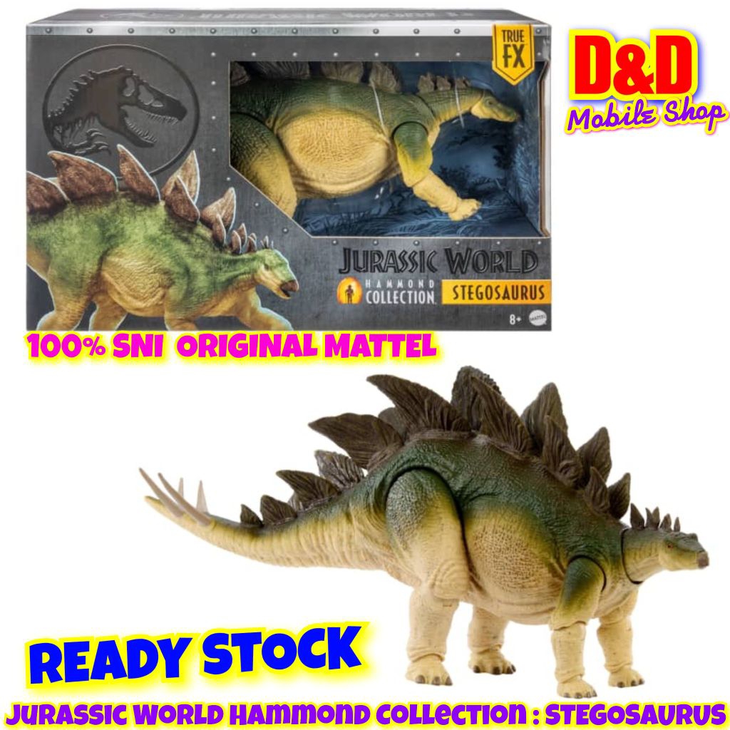JURASSIC WORLD HAMMOND COLLECTION STEGOSAURUS MAINAN TOY ACTION FIGURE SNI  ORIGINAL MATTEL