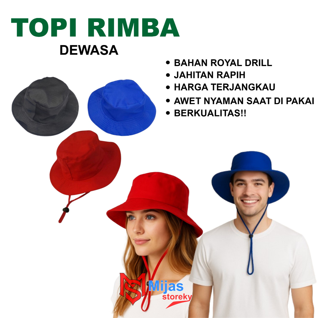 Jual TOPI RIMBA DEWASA /TOPI RIMBA MERAH PUTIH/TOPI RIMBA HUT RI /TOPI ...