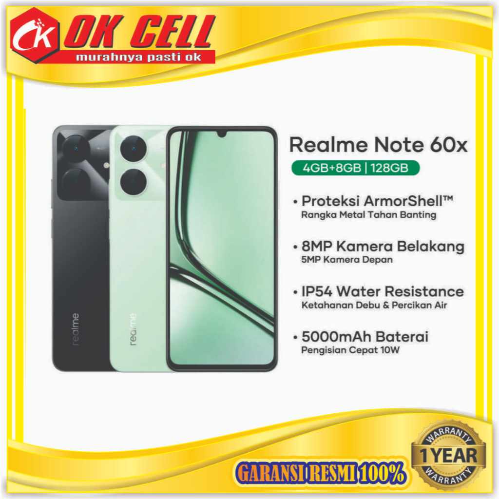 Jual Realme Note 60X Ram [4/64Gb] [4/128] Garansi resmi | Shopee Indonesia