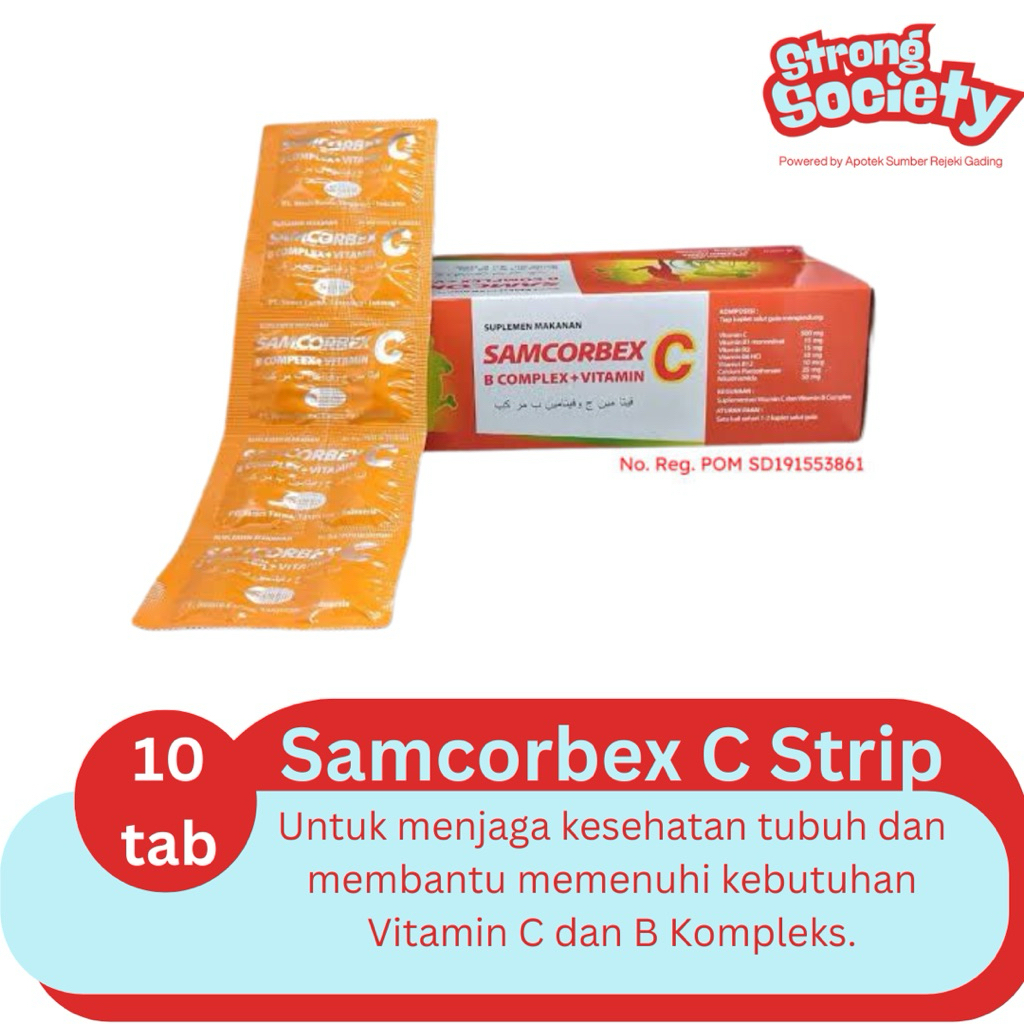 Jual Samcorbex C Strip (10 Tab) - Vitamin B Complex dan Vitamin C ...
