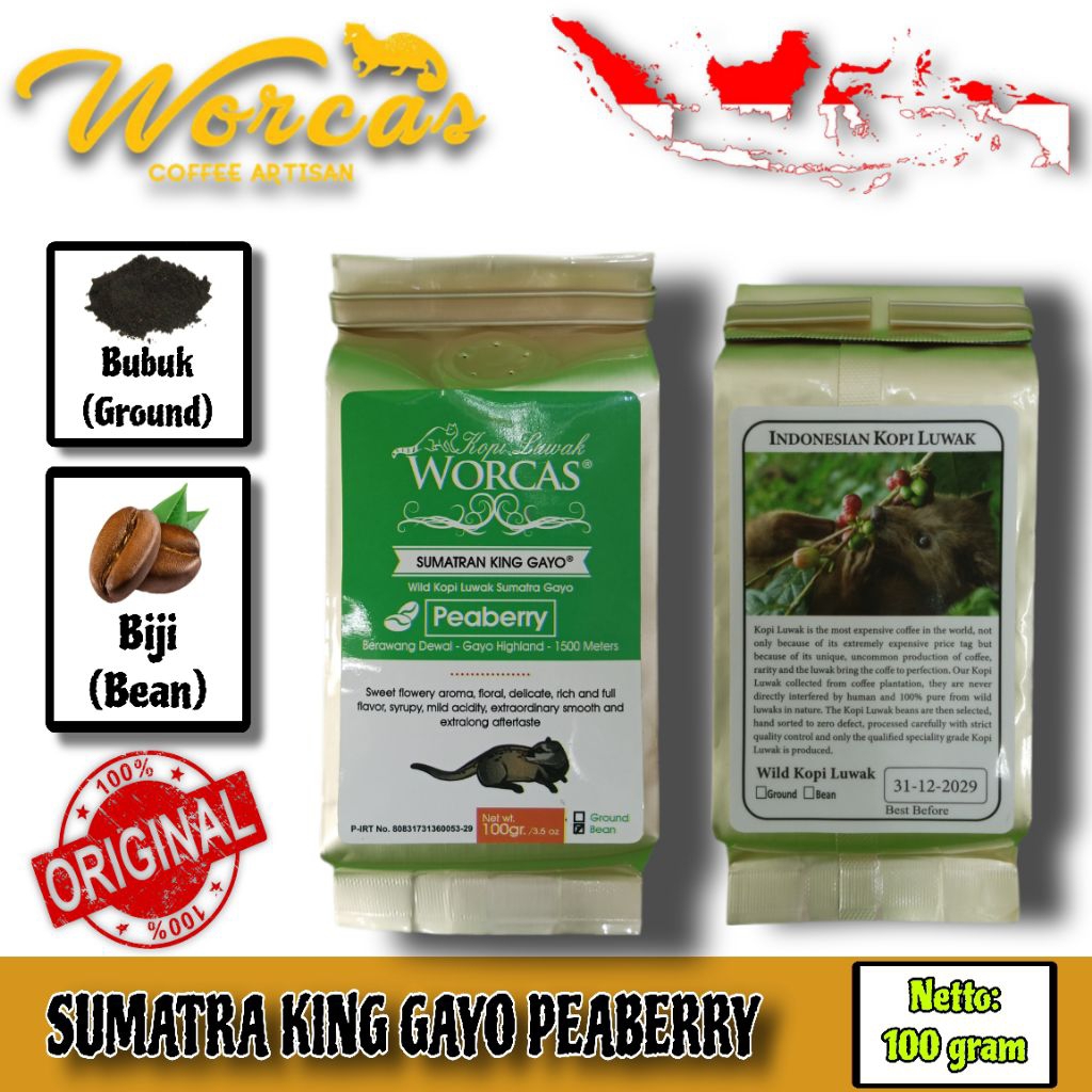Jual WORCAS BALI KING, SUMATRA KING GAYO ARABICA, MANDHELING KING